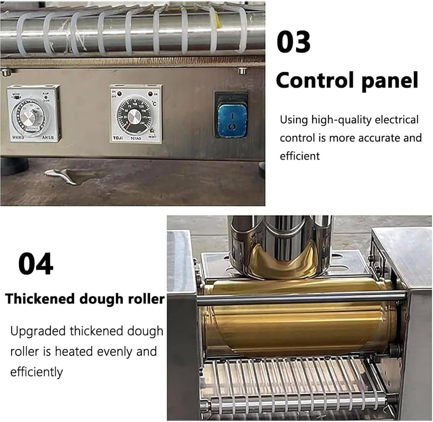 Commercial Cake Crust Machine, 2200W Automatic Cake Maker & Thousand Layer Crust Producing Machine,Adjustable Speed, Uniform Heating, for Tortilla, Mango/Durian Lasagna 8in