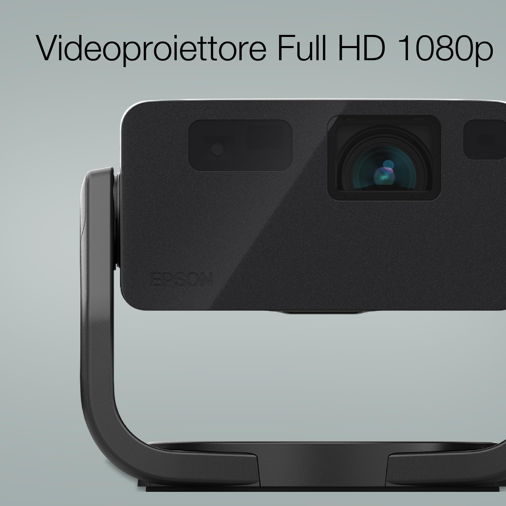 Epson EF-22B | Mini videoproiettore laser portatile Full HD | Google TV | Altoparlante Bluetooth da 5W | Tecnologia 3LCD | 1.000 lumen | Display 150 pollici | Uso interno/esterno | Nero metallizzato