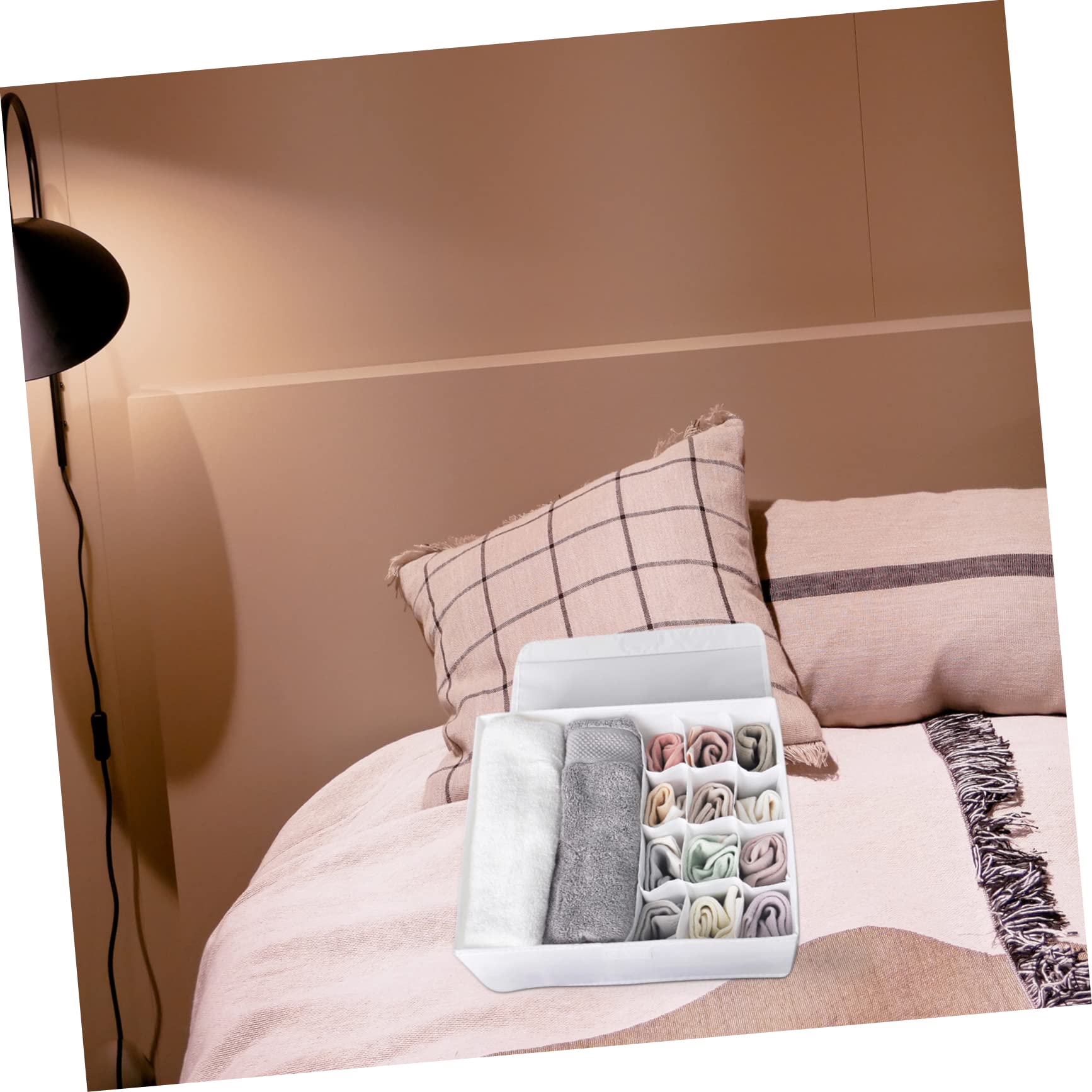 Alipis 2pezzi Scatola Di Organizzazione Per Intimo Femminile Oxford Con Coperchio Contenitore Per Cassetto Per Mutande Calze Regali e Accessori Scomparti Per Organizzazione Efficiente