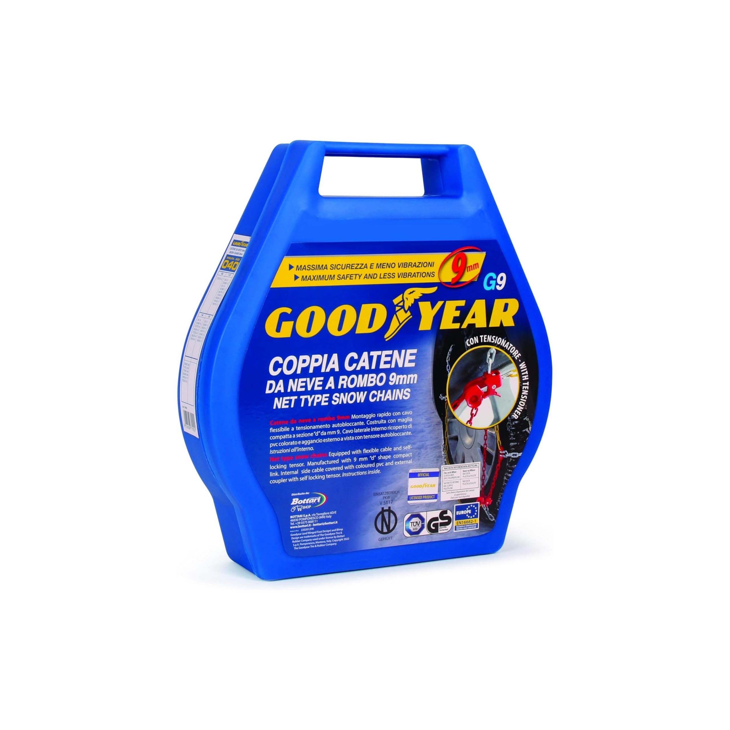 Goodyear 77908 77908: Chaines à Neige 9 mm. Taille 100. Compatibles ABS et ESP, Taille 100