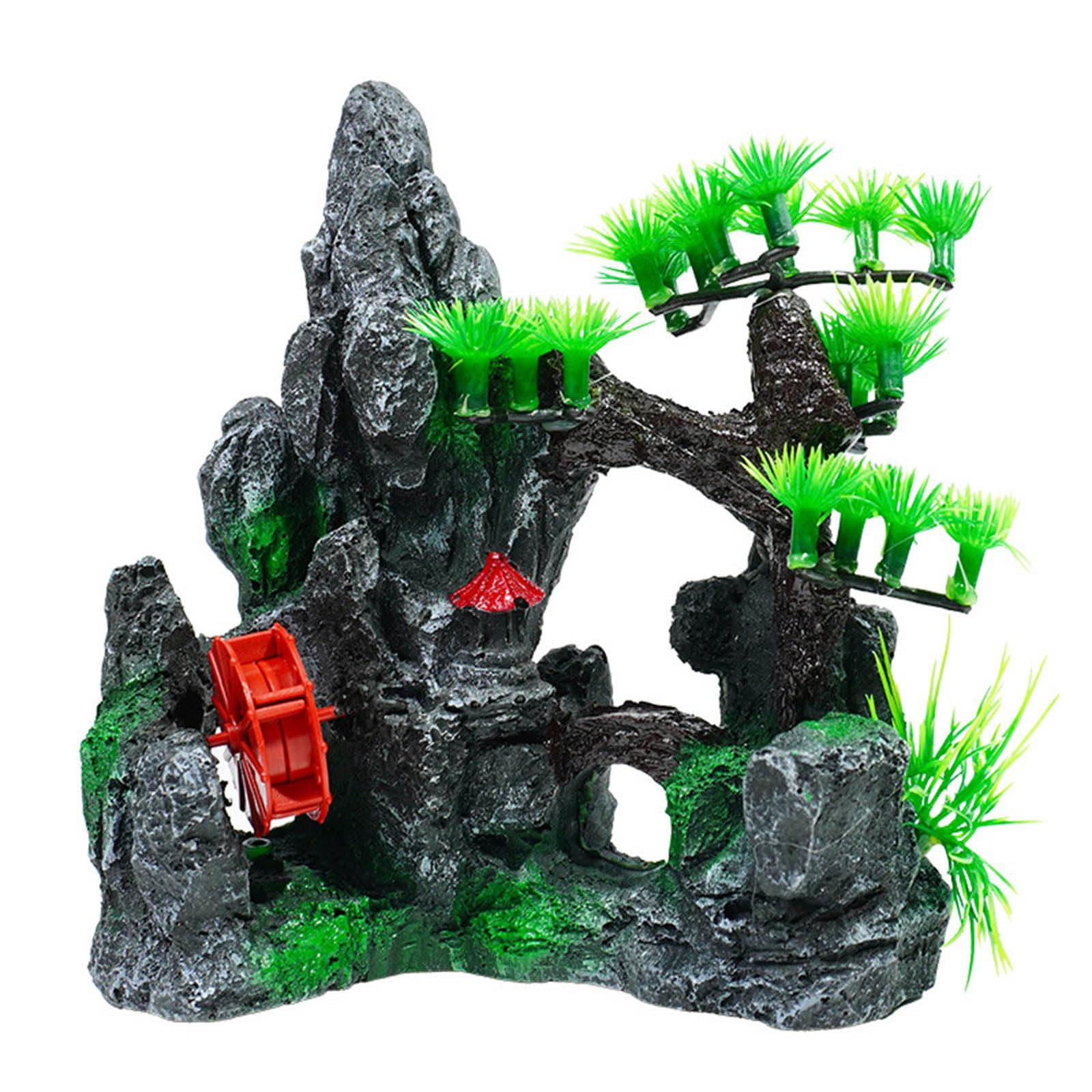 Oxxggkao Tanks Rockery Artificial Grass Simulation Landscape Grass Plant FishTank Landscaping Fish Tanks Plant Fish Landscape Mountain Decoration