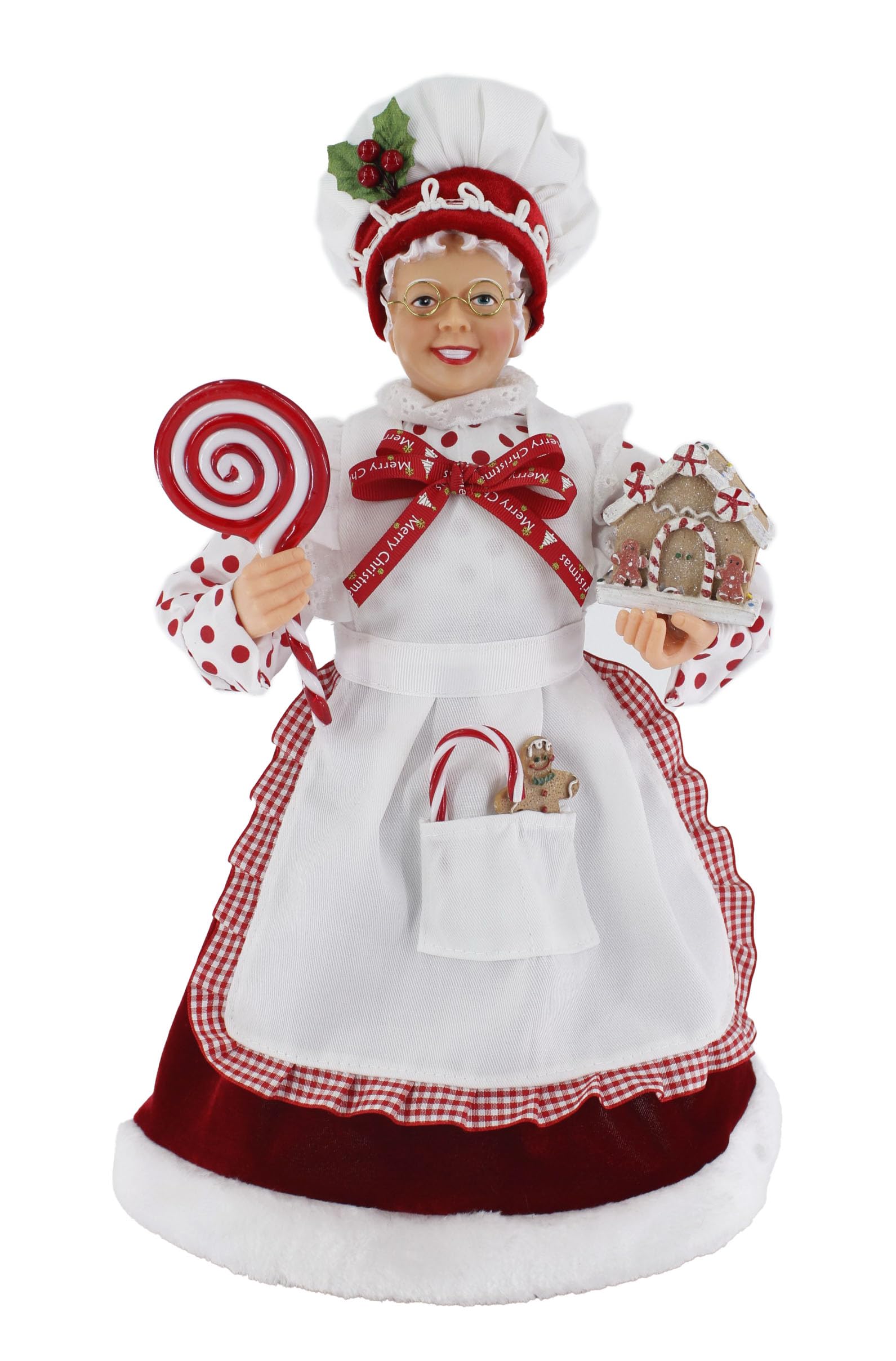 Windy Hill Collection 16" Inch Standing Lollipop Candy Cane Gingerbread Mrs. Claus Christmas Figurine Figure Decoration 162085