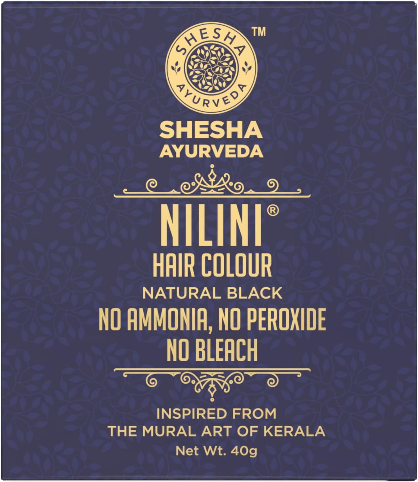 Ayurveda Nilini Hair Colour - 100% Ayurvedic, No Ammonia, No Bleach,No Peroxides, Natural Black Colour - 40G