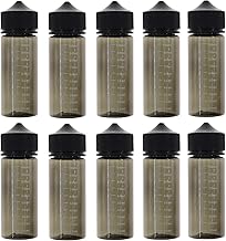DIY-24H | 10 Stück Leerflaschen 120ml mit Messskala in schwarz, Tropfflaschen für Öl oder Liquid, Perfekt für Reisen mit kindersicherer Kappe