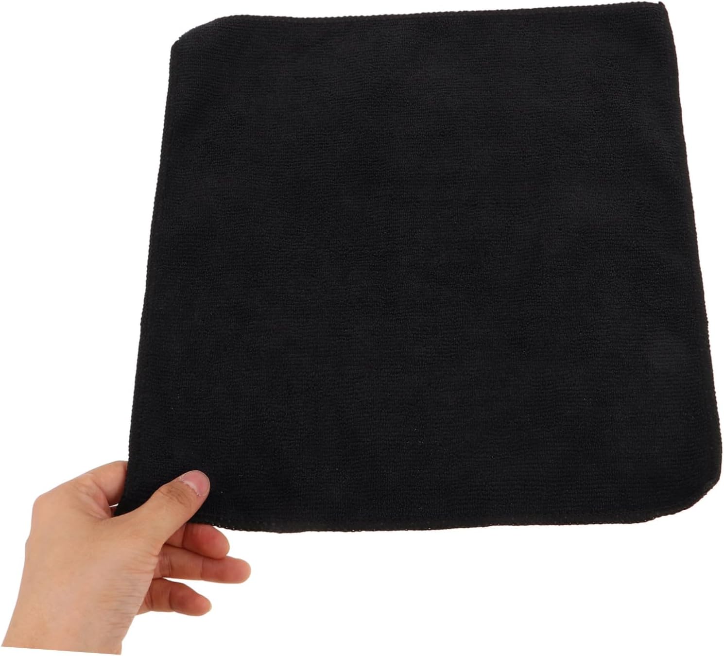 SHINEOFI 10pcs Black 30x30cm Microfiber Car Cleaning Cloths – Automotive Detailing Towels for Interior Polishing, Wheel and Dashboard Cleaning, Reusable Auto Care Rags for Trucks