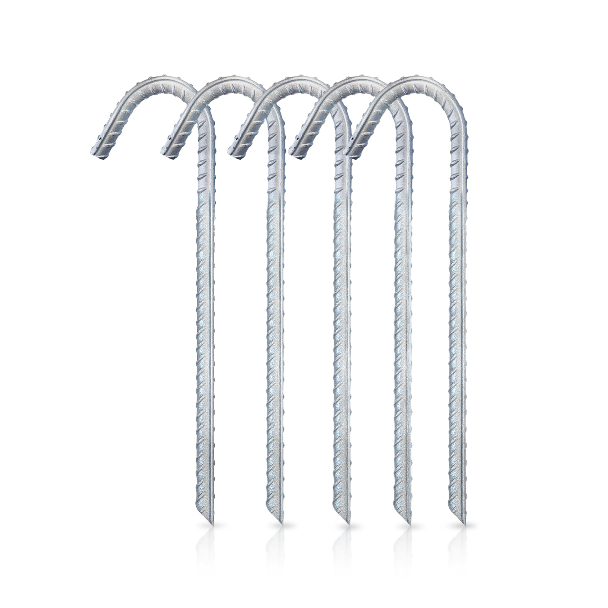 GroundMaster Pack of 16 12" Heavy Duty J Pin Ground Anchors, Galvanised Steel Landscape Pins - Rust Resistant Fixing Pegs for Weed Membrane, Artificial Grass, Fencing & Outdoor Projects
