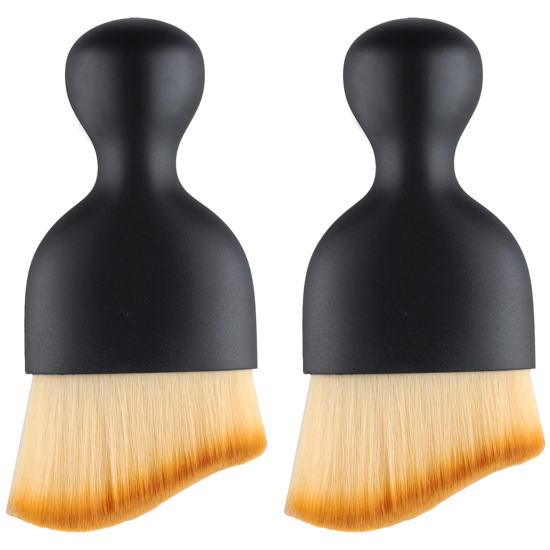 UREHEPO Car Dust Brush Interior, Brown Car Detailing Brush, 2ps Automotive Interior Dusting Brush, Car Cleaning Brush, Soft Bristle Cleaning Brush, Scratch-Free Car Accessories Interior