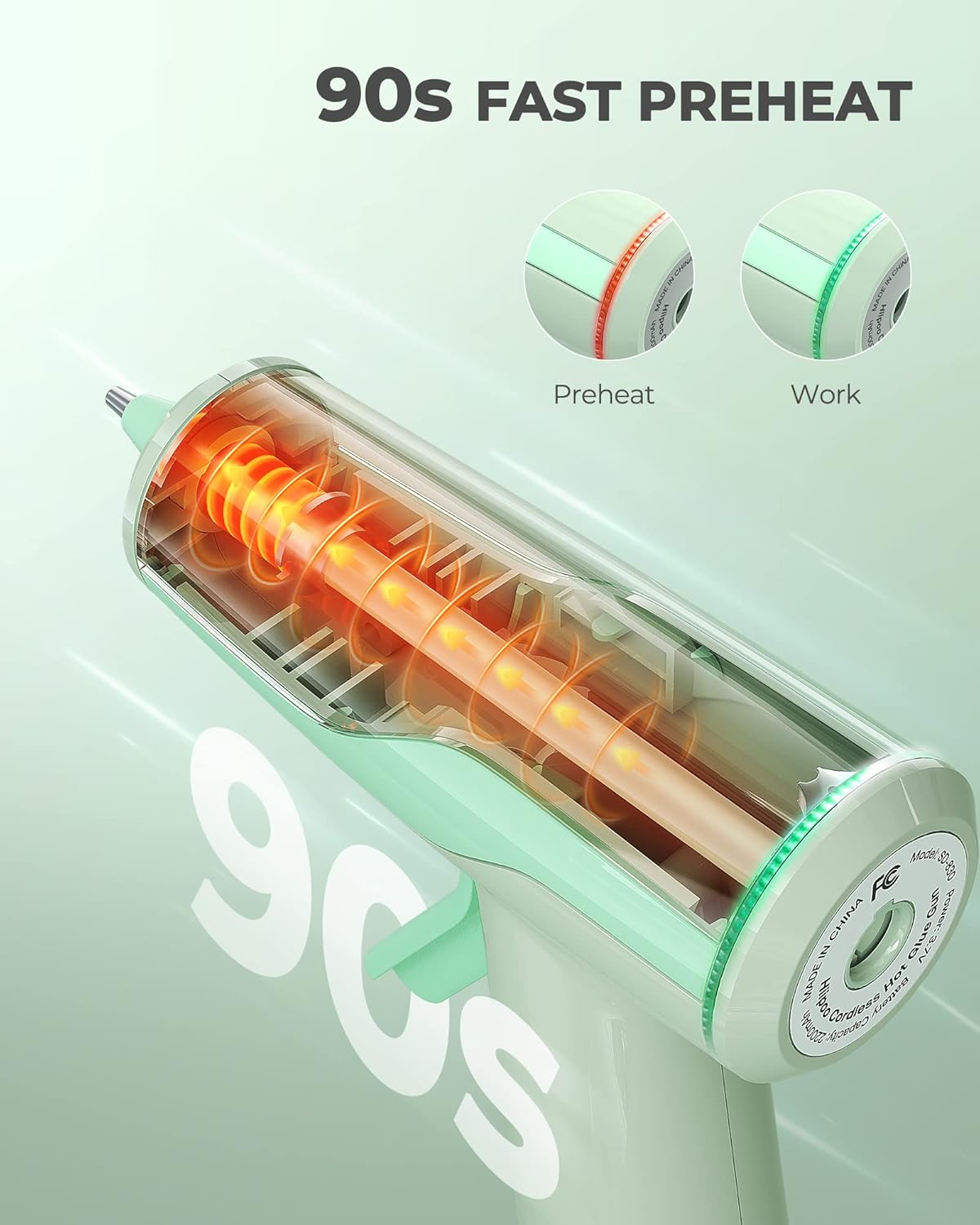 Hiipoo Cordless Hot Glue Gun, Rechargeable Fast Preheating Mini Glue Gun Kit with 30 PCS Glue Sticks for DIY, Arts & Craft, Home Repairs and Decorations (Green) : Arts, Crafts & Sewing