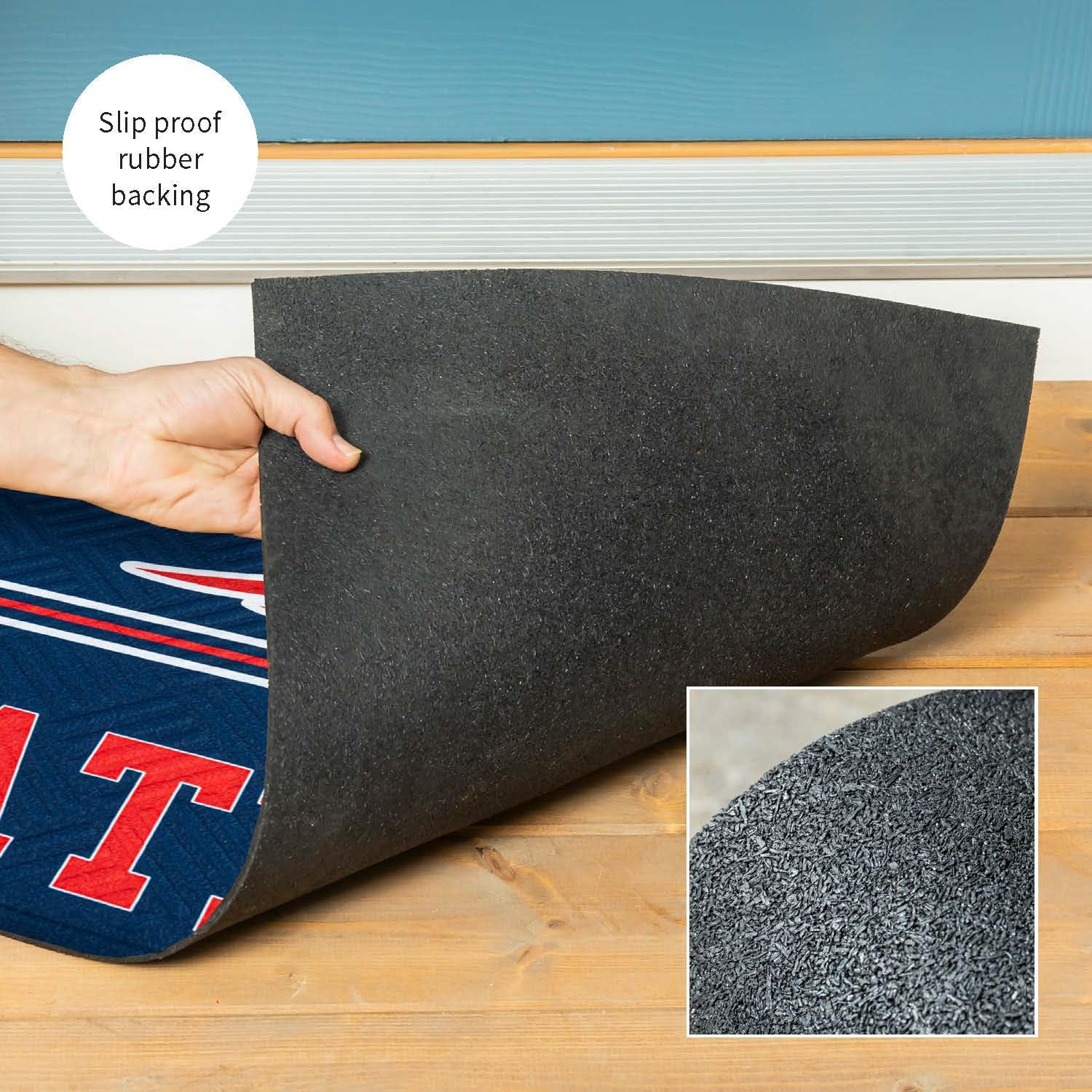 Team Sports America NFL Entrance Doormat | 28 x 16 Inches | Embossed Cross Hatch | Non - Slip Backing | Indoor and Outdoor Home Décor (New England Patriots)