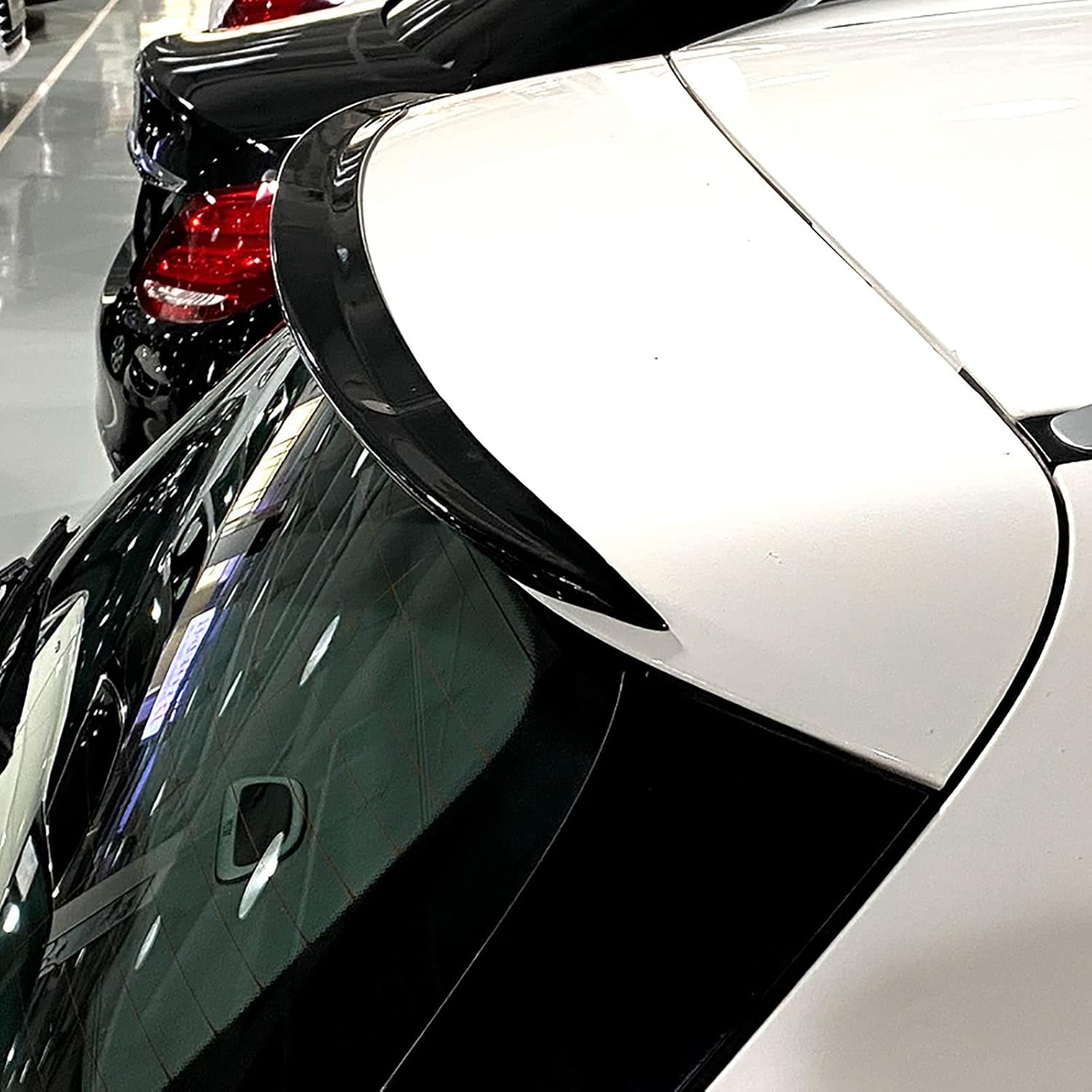 Rear Trunk Top Spoiler Lip tail wing Car Styling Tuning Body Kit Accessories Black, Compatible with Benz C-Class S205 Wagon 2015-2020