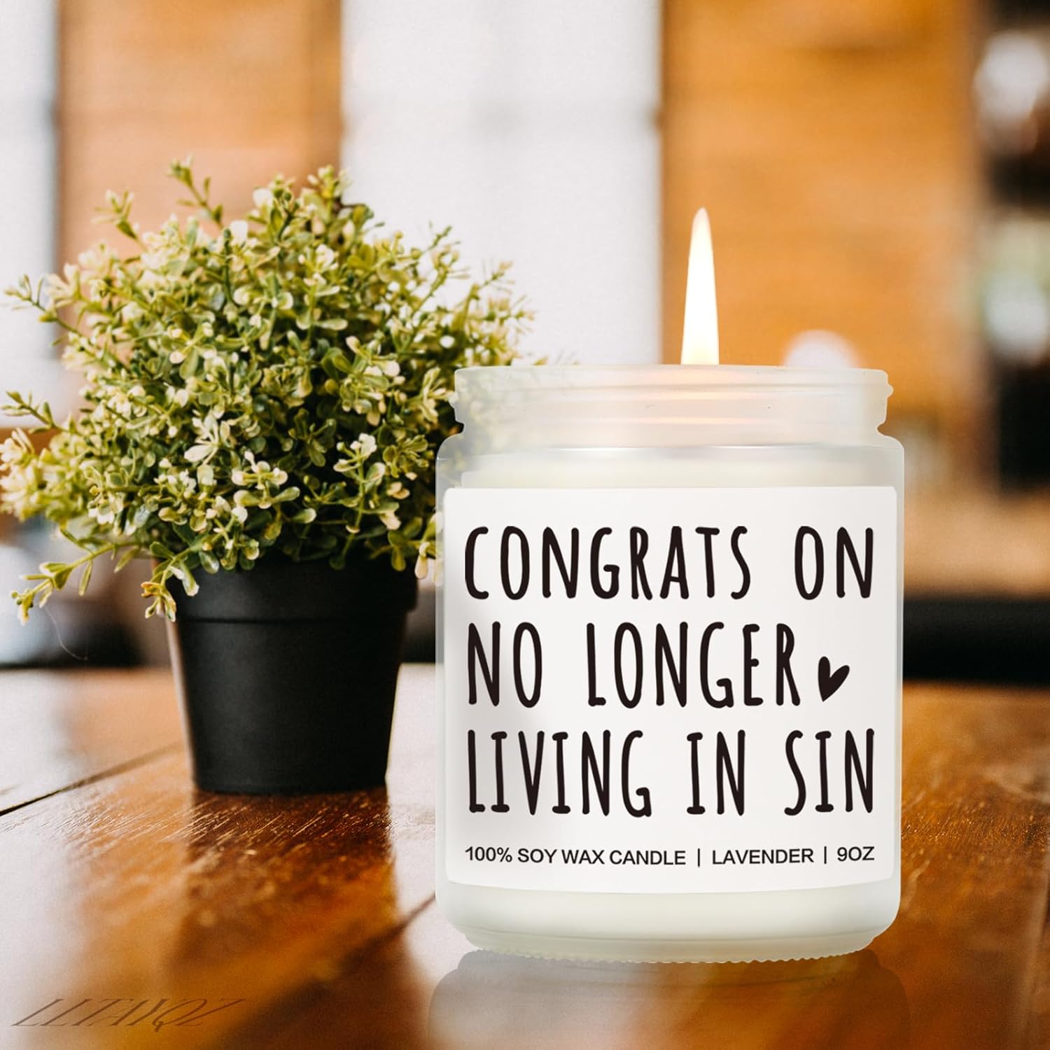 Funny Wedding Candle Gift for Newlyweds, No Longer Living in Sin Candle, Engagement Gift for Couples, His and Hers A nniversary Gifts, Funny Couples Bride and Groom Gifts, Wedding Candles-19 - Image 4