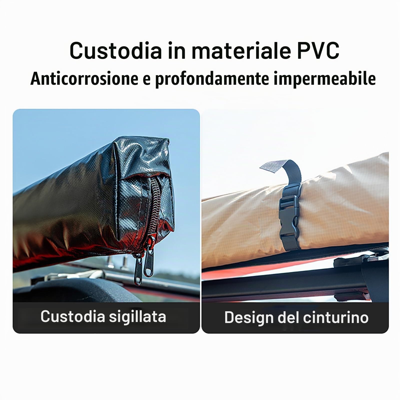 Tenda per Camper Tendalino Auto Retrattile, Tendalino Esterno per Auto Overlanding Tessuto Oxford 420D Tendine Estraibili per Veicoli Resistenti alle Intemperie, per SUV/Camion/Van (Size : 160