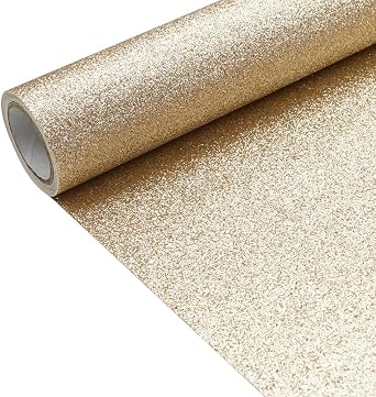 Champagne 11.8X 53 Inch 30 x 135 cm Sparkly Superfine Glitter Leather Rolls Shiny Faux Fabric Canvas Perfect for Craft DIY Handmade Projects Patchwork Bow Earring Craft Key Chain