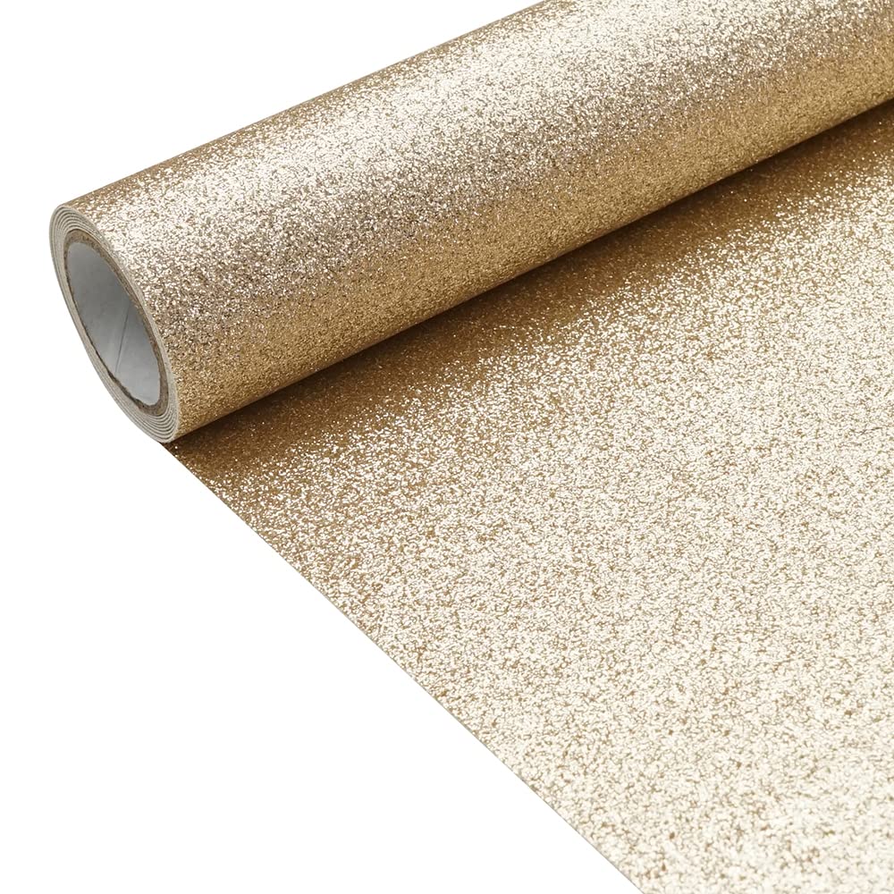 Champagne 11.8X 53 Inch (30 x 135 cm) Sparkly Superfine Glitter Leather Rolls Shiny Faux Fabric Canvas Perfect for Craft DIY Handmade Projects