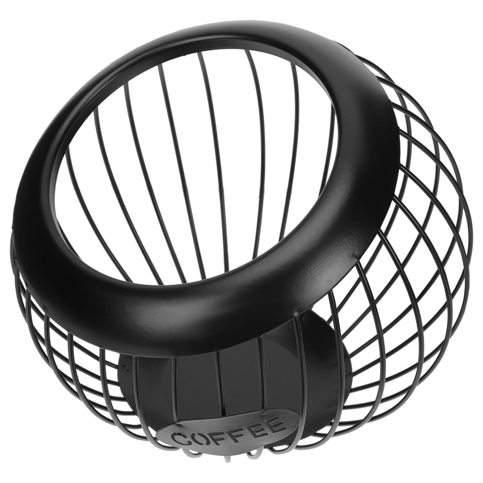 Cesta para cápsulas de hierro negro con diseño funcional que reduce el espacio