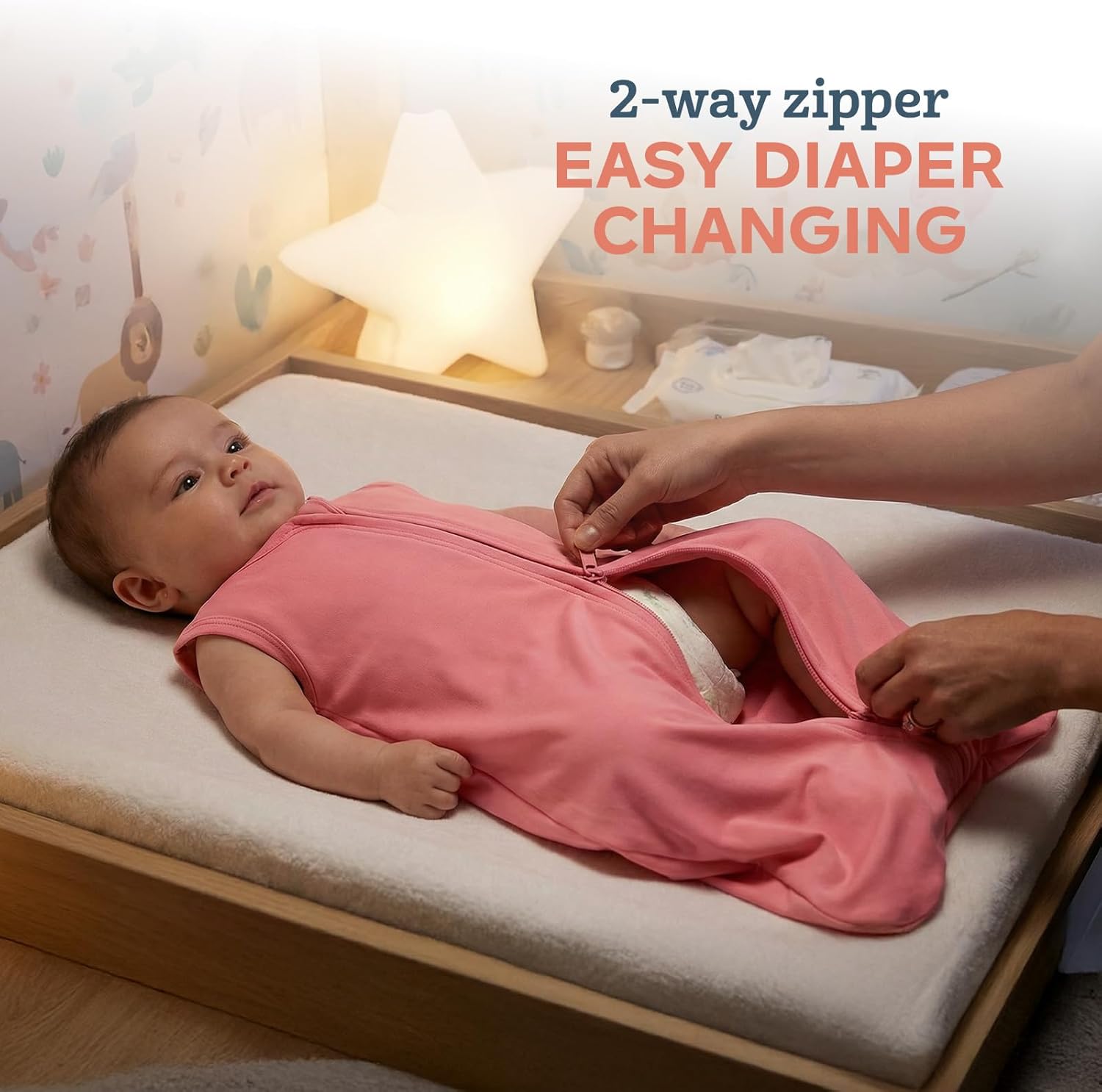 Sleep Sack 0.5 TOG, Soft Baby Wearable Blanket, Lightweight with 2-Way Zipper, 3-Pack for Newborns to Toddlers