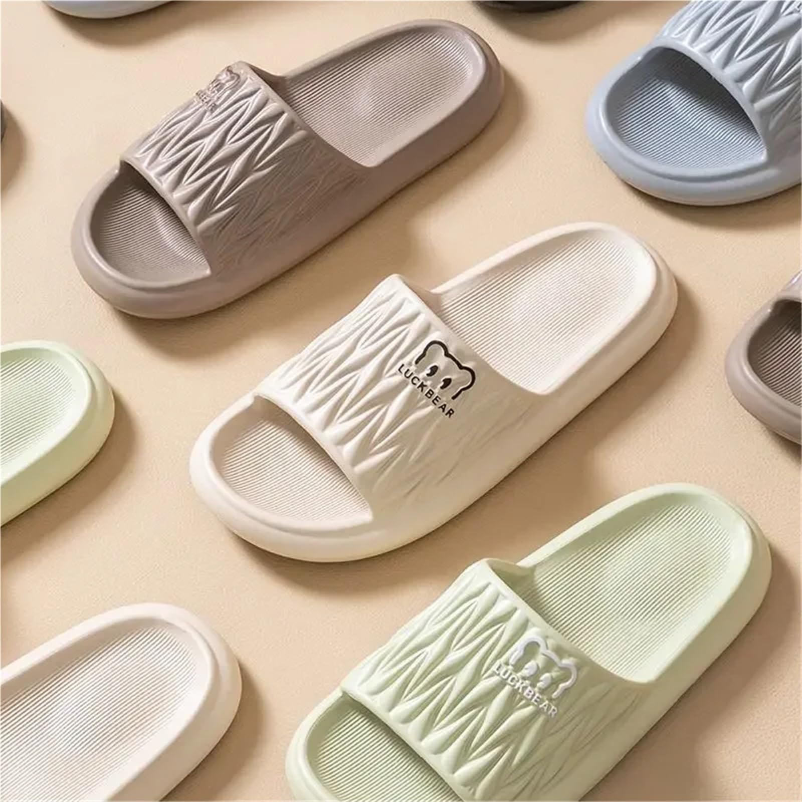Ciabatte Donna Estive Ciabatte estive da Donna in Eva da Uomo, da Bagno, da Spiaggia, for la casa, Antiscivolo, Piatte, for Coppia, da Interno(Light Khaki,40-41)
