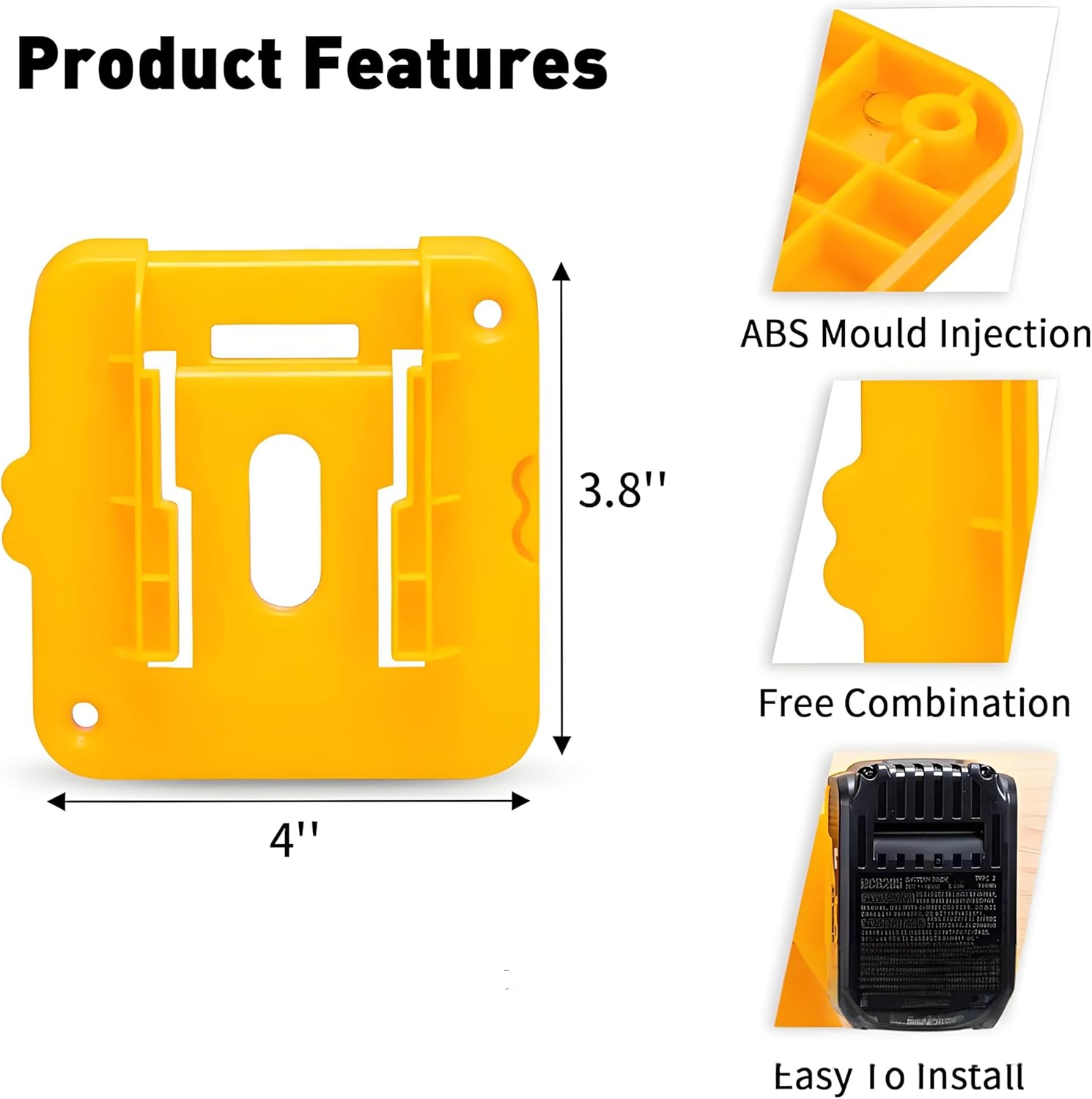 10pc Tool Holders and Battery Holder for Dewalt 20V 60V Wall Mount Hanger Battery Drill Tool Storage Shelf with Screws
