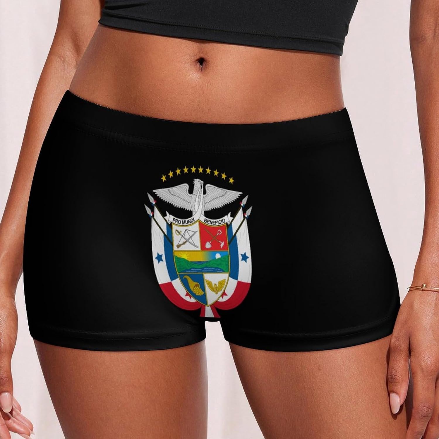 Coat of Arms of Panama Funny Women's Boxer Briefs Breathable Underpants Trunks Stretch Underwear