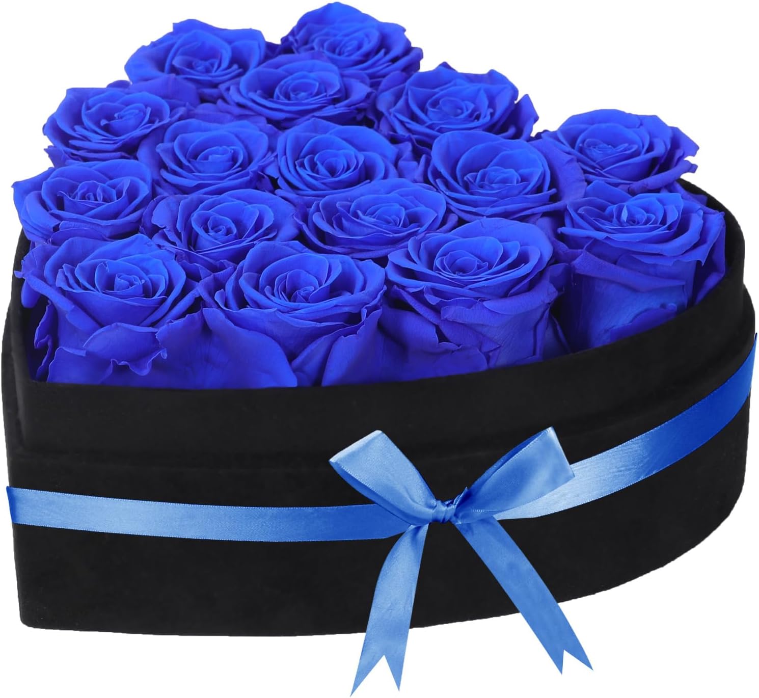 Luxury Forever Real Roses in Suede Box - 16-Piece Preserved Flowers Roses Gifts for Delivery Prime Birthday, Valentines's Day, Mother's Day,Anniversary, Graduation Gifts for Her (Royal Blue)