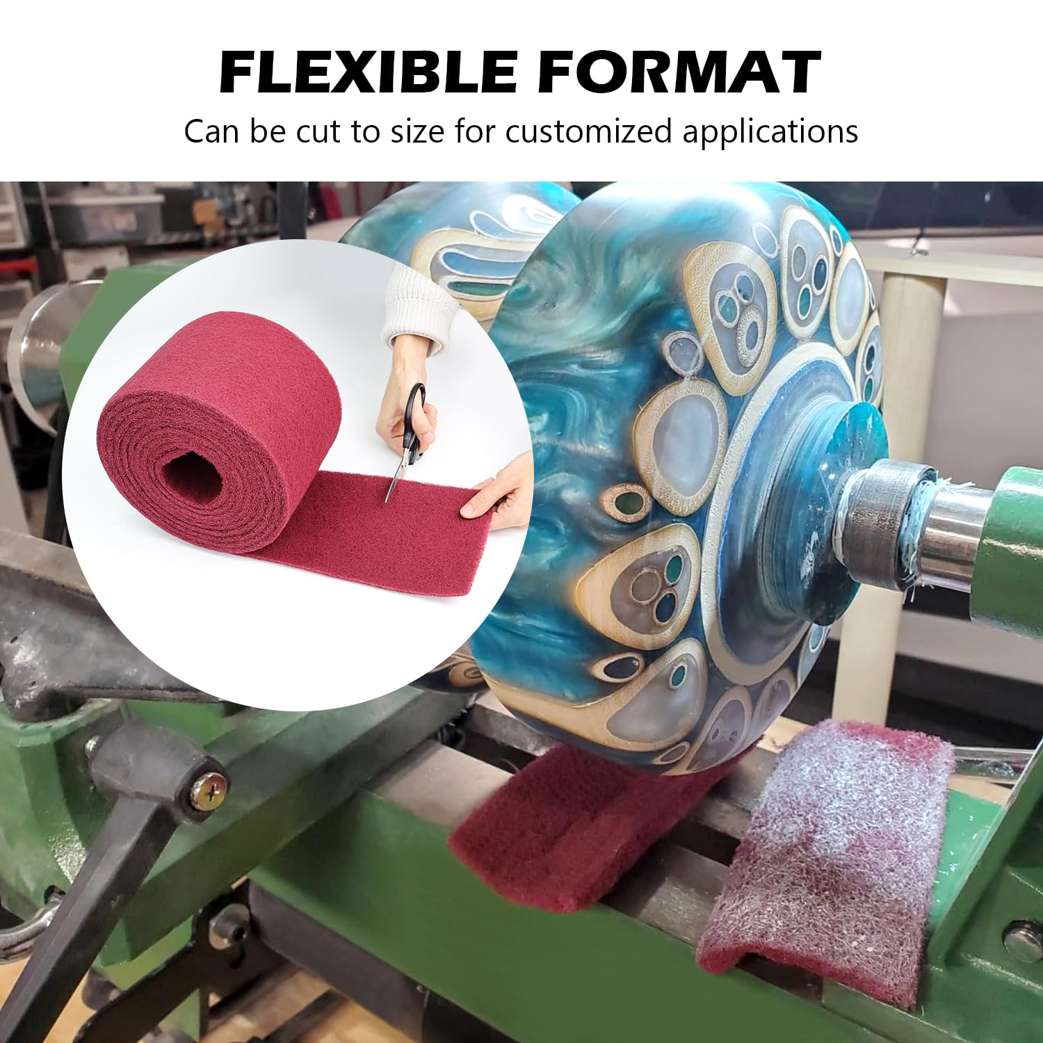 Maroon Scuff Pad Roll - Cut to Size! -5