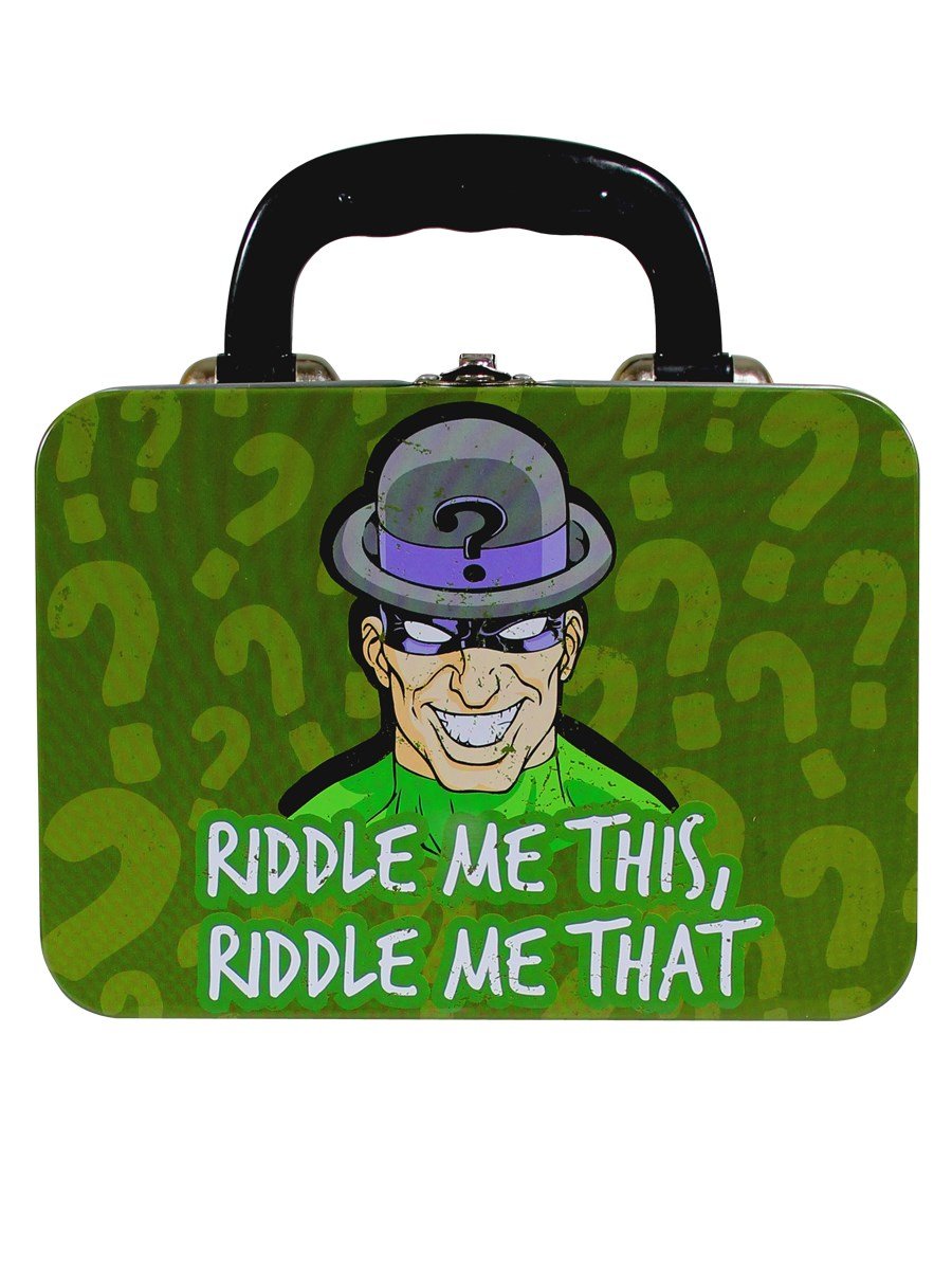 Batman The Riddler Tin Tote boîte en métal de collection pour fans de DC Comics