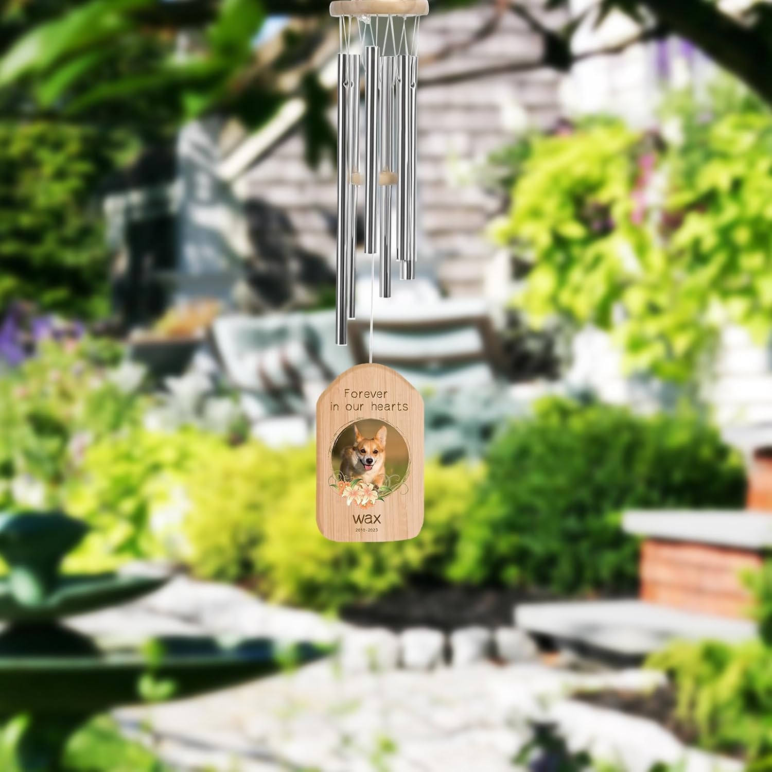 Personalized Pet Memorial Wind Chime，Custom Pet Loss Wind Chime Pet Memorial Gifts for Dogs,Bereavement Gift Dog Sympathy Wind Chime，Personalized Wind Chimes for Dog Cat Pet Loss Gift F (dog3)