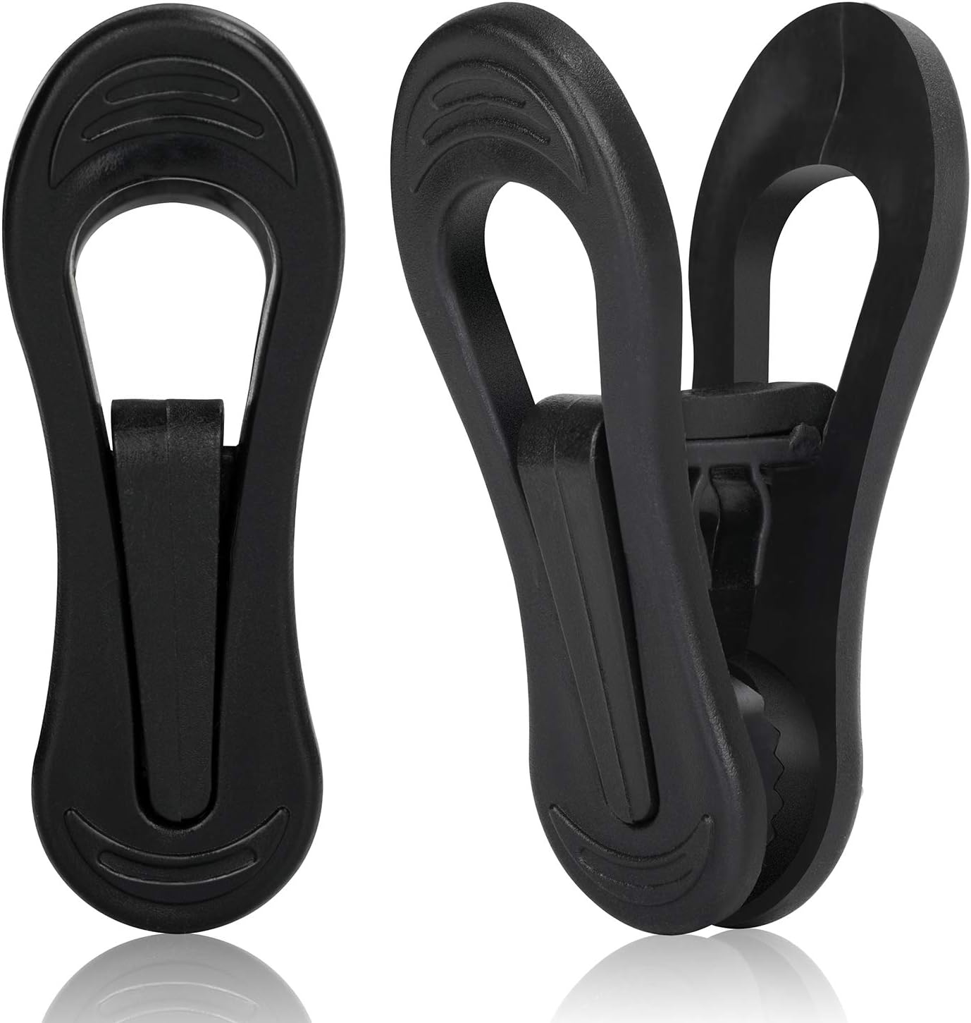 Tinfol 24pc Plastic Hanger Clips, Black Strong Pinch Grip