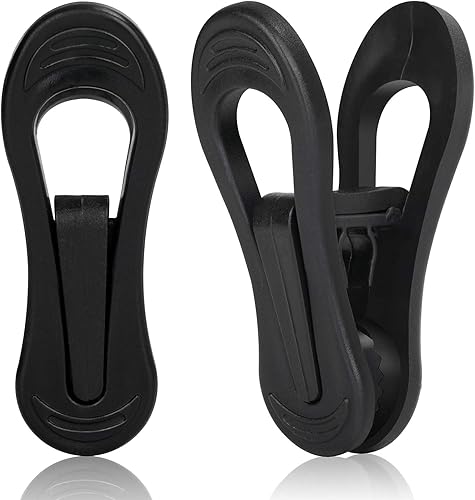 Tinfol 24 clips de plástico para colgar, pinzas de agarre fuerte negro para colgar faldas y pantalones, clip multiusos para perchas de ropa de