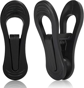 Tinfol Black Plastic Hanger Clips, 24PC Strong Pinch Grip Coat Clips for Skirt Pant Hangers, Multi-Purpose Clothes Hanger Clip for Rounded Hangers