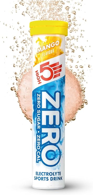 HIGH5 Zero Electrolyte Tablets for Hydration, Mango, 20 Tablets | Zero calories and sugar free. Enhanced with Vitamin C. Electrolytes to support performance and wellness.