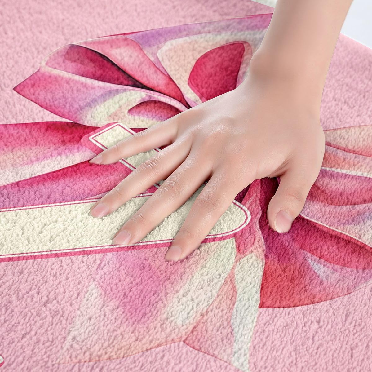 jejeloiu Bow Bathroom Rugs Pink Bowknot Bath Mats Personalized Letter Z Bathroom Accessories Floor Doormats 16"x24" Soft Microfiber image 2