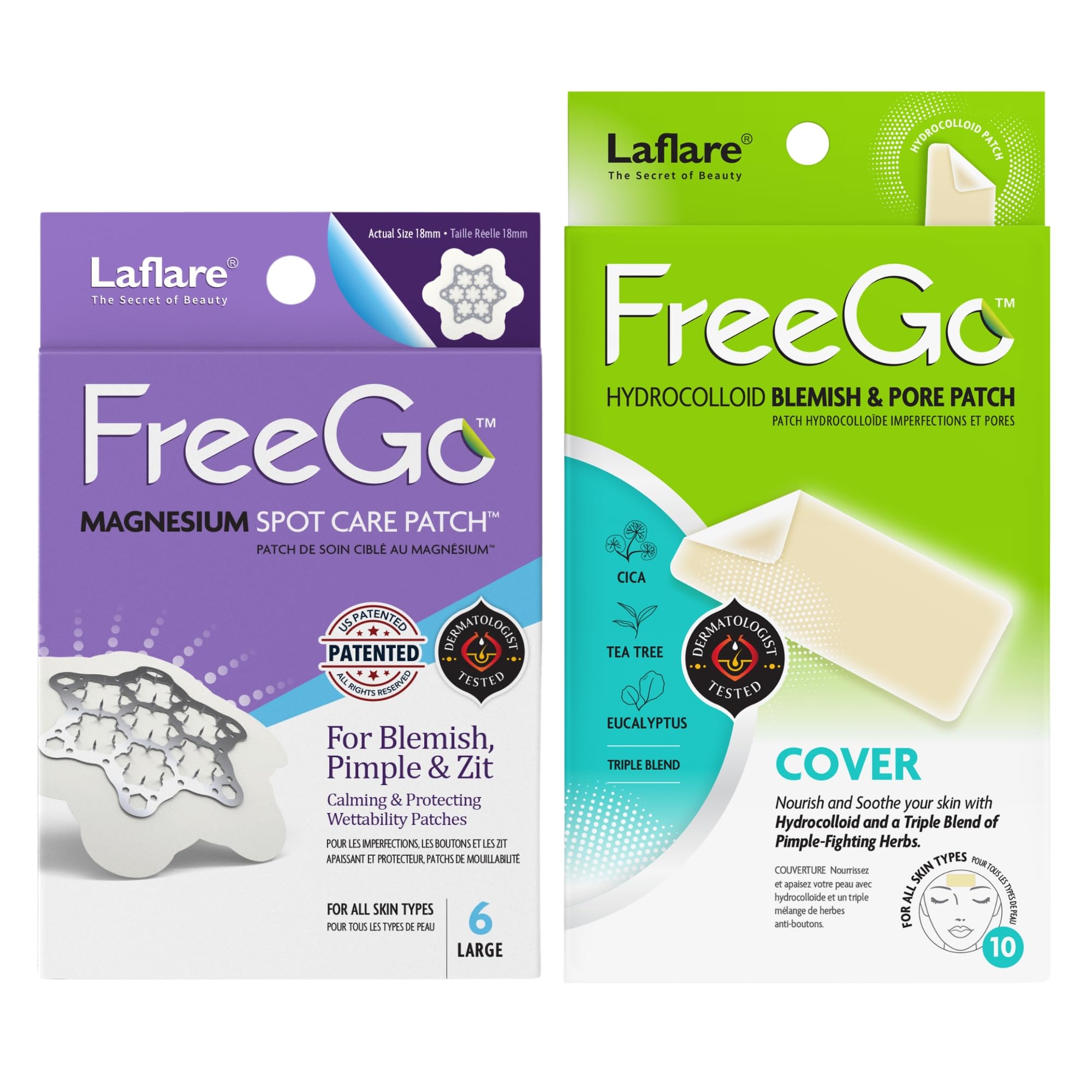 Magnesium Acne Patch and Hydrocolloid Pimple Patch 16 Pcs