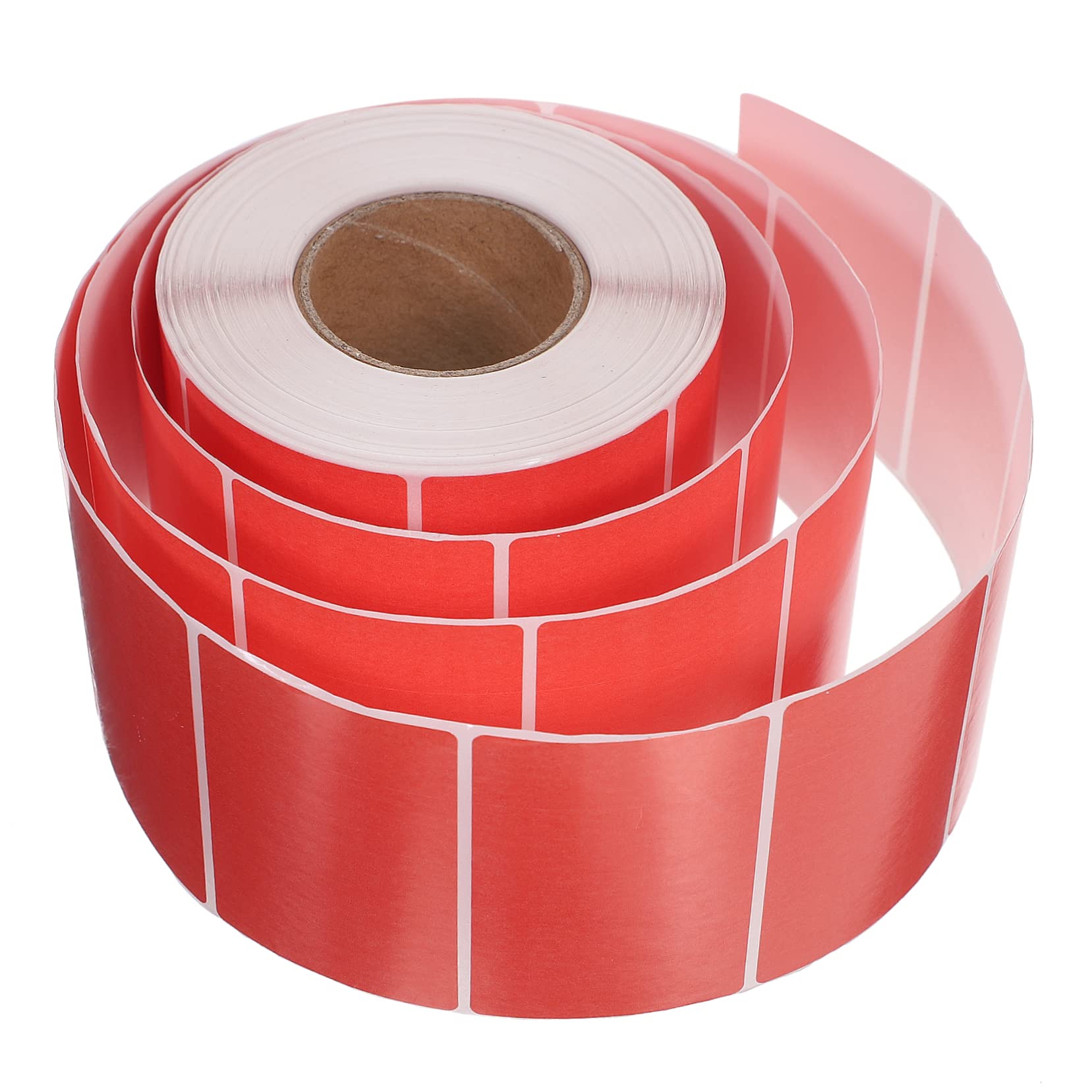 NUOBESTY 4 Stück Thermoetiketten Rot Selbstklebend Wasserfest Ölbeständig Für Etikettendrucker Büro Küche Milchtee Laden Blanko Aufkleber