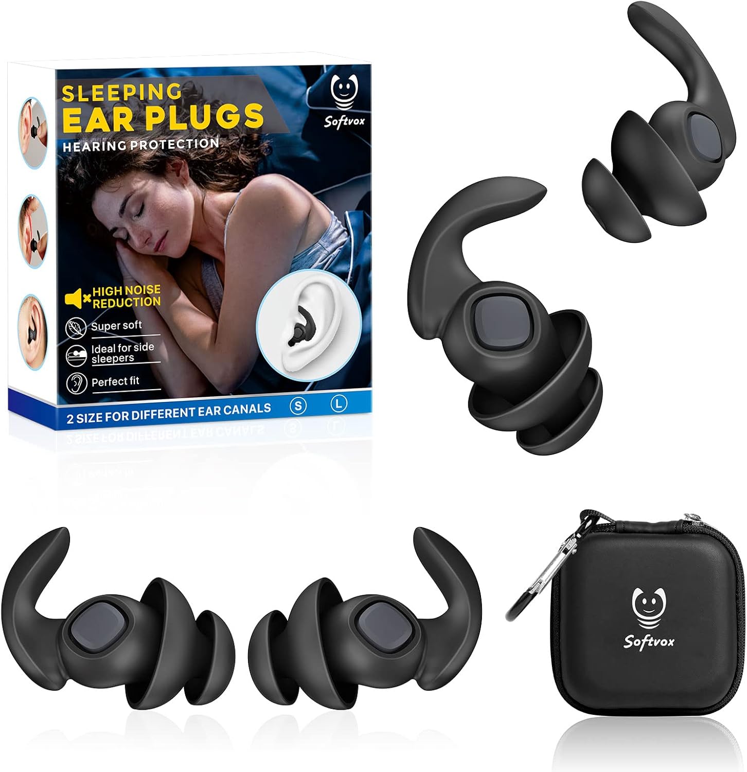 Earplugs for Sleep Noise Cancelling 30dB, 2 Pairs Noise