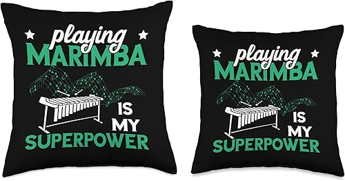 Miniatura 3 de Wooden Percussion Instrument Melody Playing Vibraphone Superpower Musician Marimba - Almohada de instrumento (18 x 18 pulgadas), multicolor