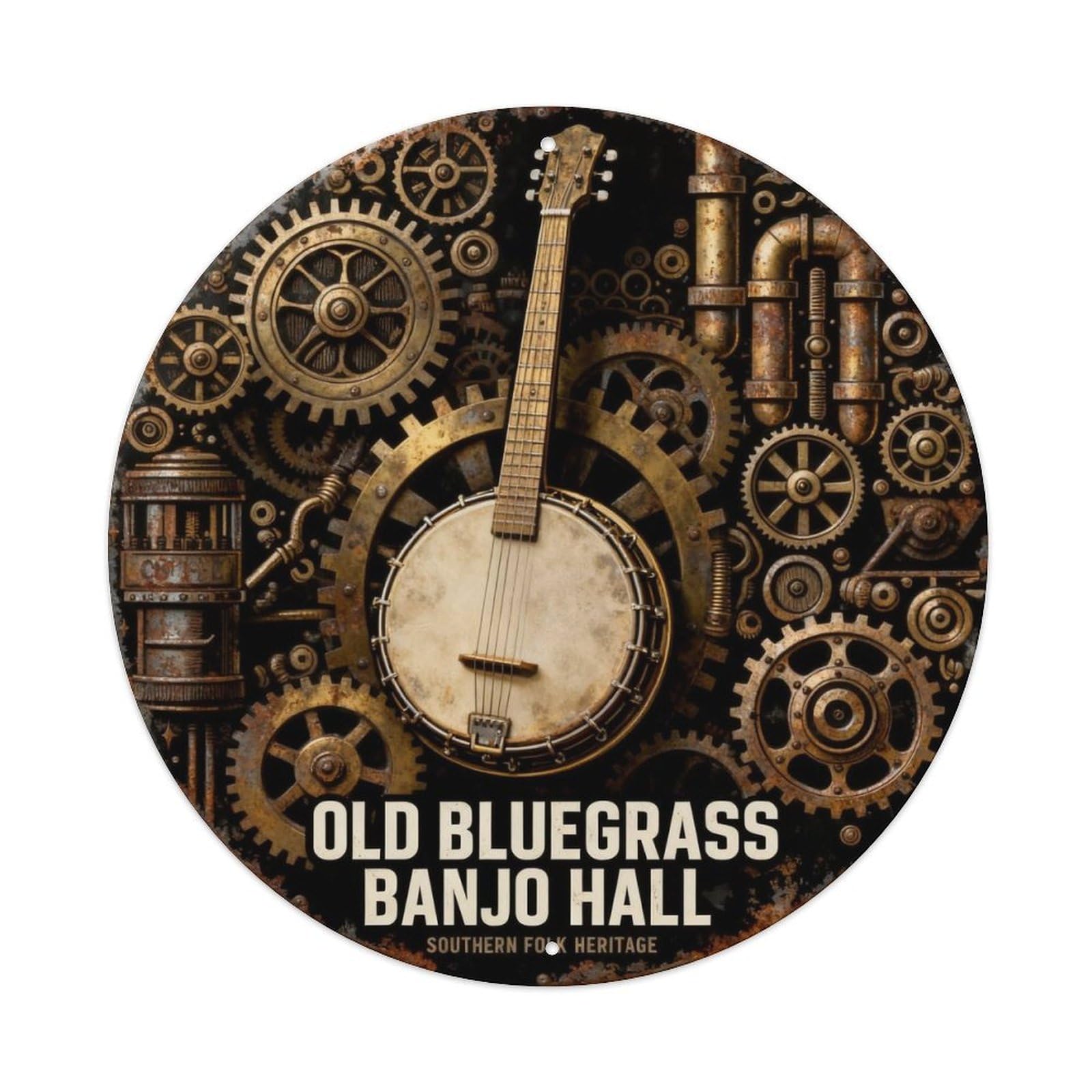 OLD BLUEGRASS BANJO HALL Metal Tin Sign Plaque