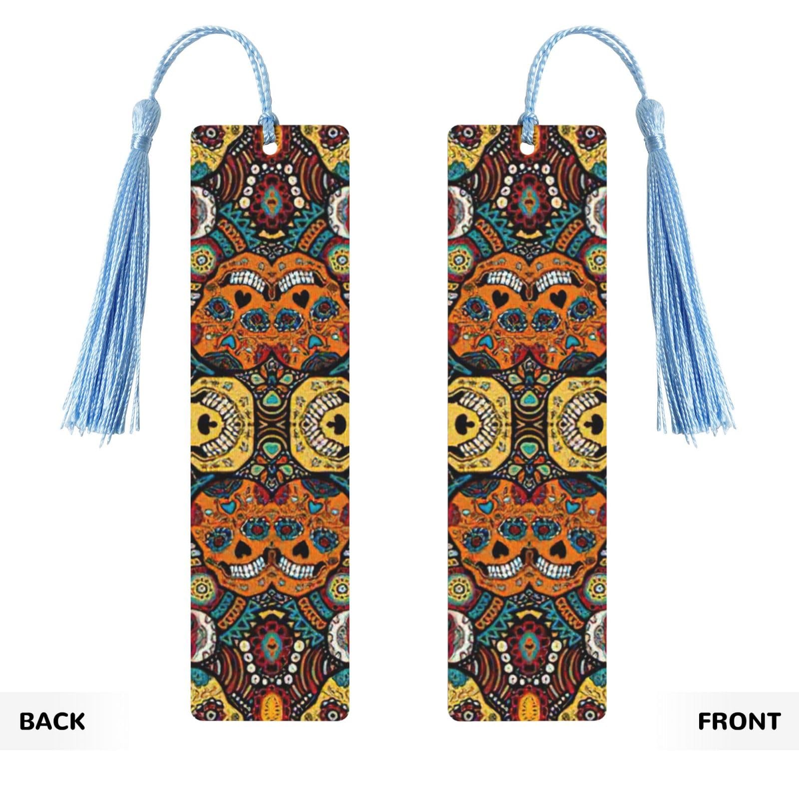 Amazon | カラフルなシュガースカルプリント 木製しおり