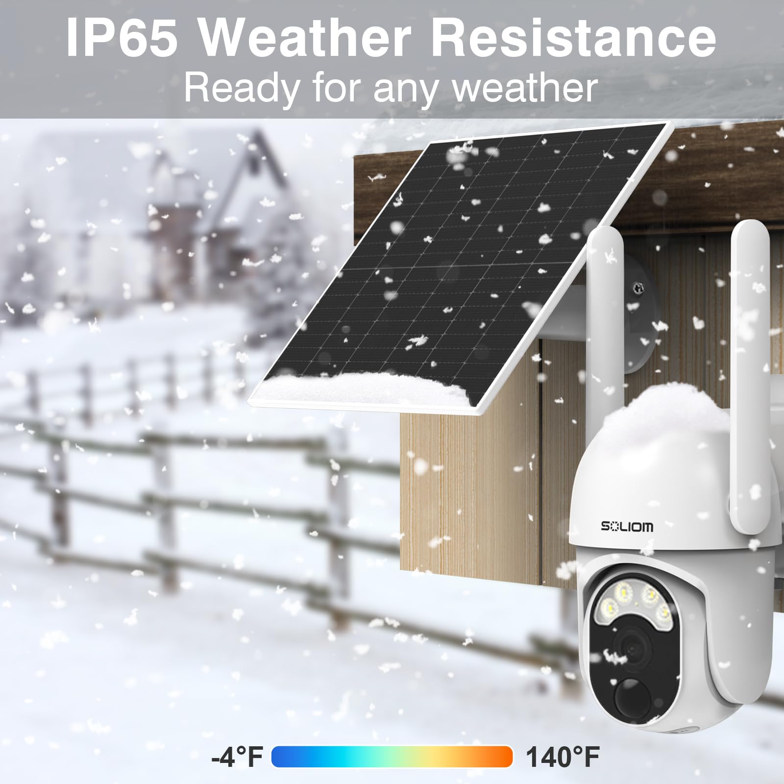 SOLIOM S40R-LTE Cellular-Security-Camera with Binding SIM Card, Solar Security Cameras Wireless Outdoor Mini Pan Tilt 355°View with 2K Resolution Video, Spotlight Night Vision, Motion Detection