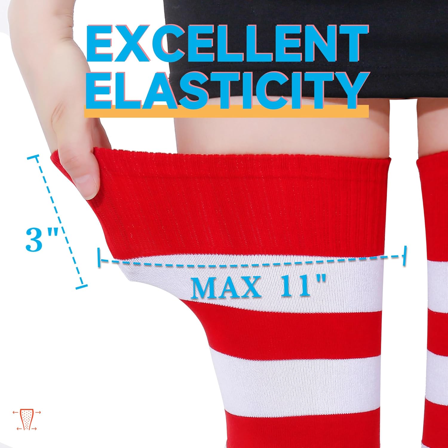 Kayhoma Extra Long Cotton Stripe Thigh High Socks Over the Knee High Socks - Image 5