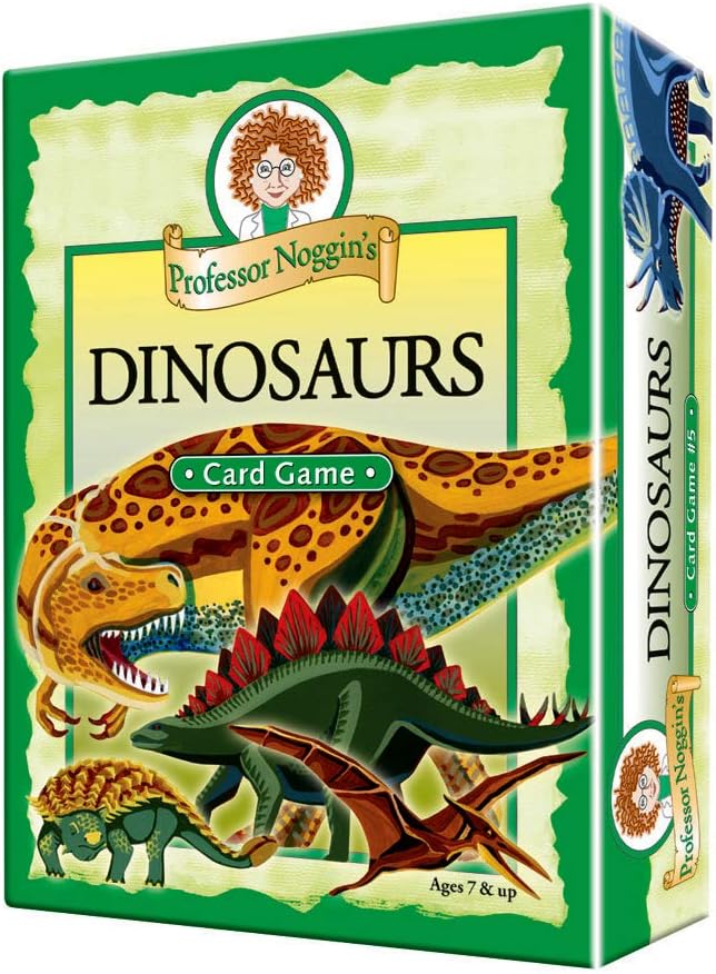 Professor Noggin's Dinosaurs - A Educational Trivia Based Card Game For Kids - Features 30 Illustrated Cards Including 180 Questions and a 3-Number Die (Ages 7+)