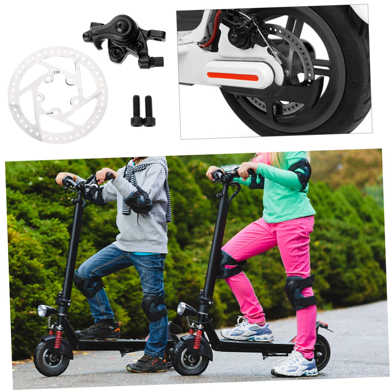 Toyvian Set Disco Freno per Scooter Elettrico, Metallo Bianco | Sostituzione per Pezzi Usurati o Rotti, Robusto e Facile da Installare, Accessorio di Ricambio Singolo
