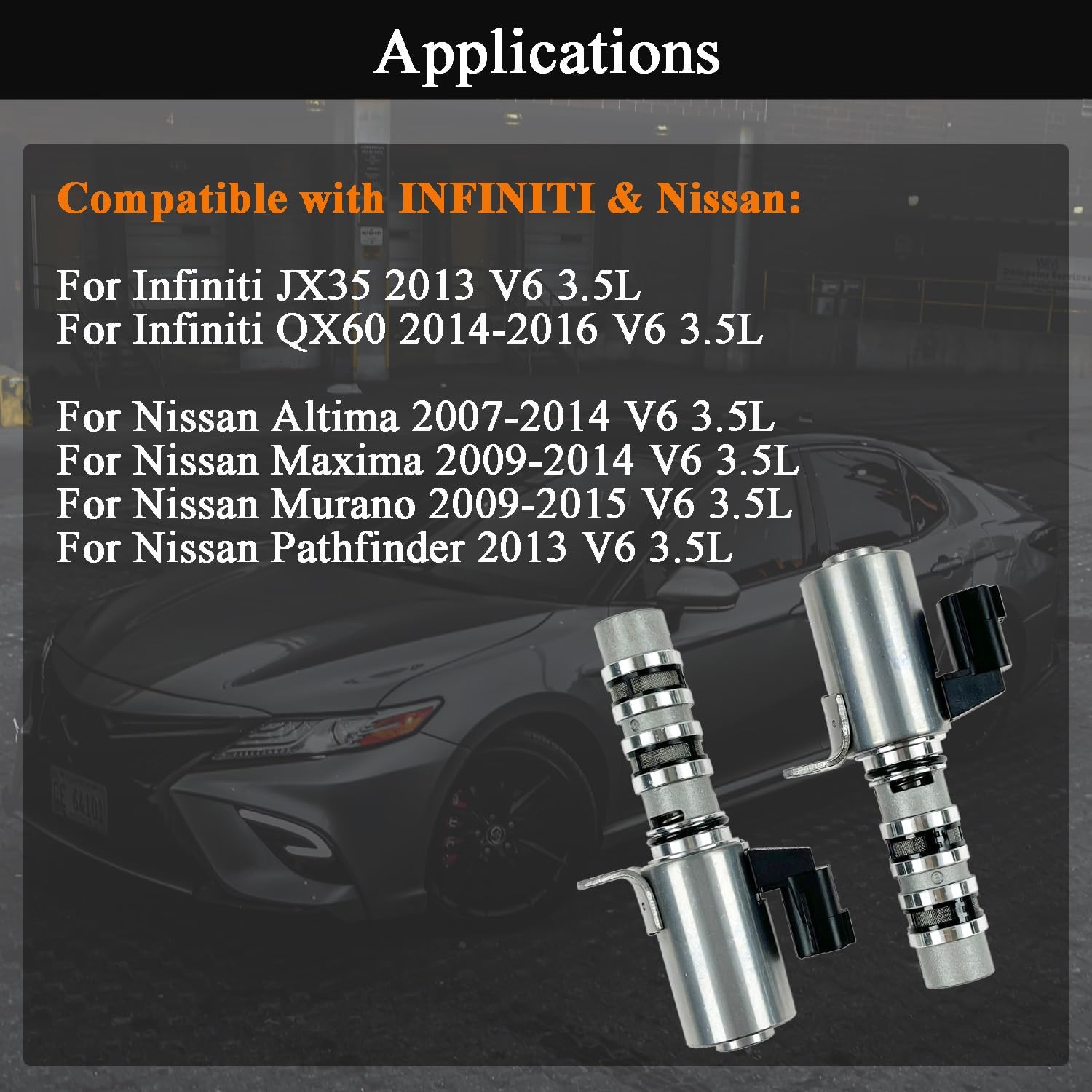Engine Variable Valve Timing Solenoid VVT Intake Exhaust Camshaft Position Actuator for Nissan Altima 07-14, Murano 09-15, Pathfinder 2013, Maxima 09-14, Infiniti QX60 JX35 3.5L, 23796AU000 23796JA10B