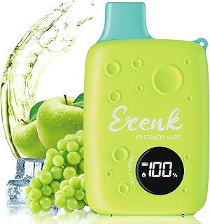 ECENK VAPE 電子タバコ 使い捨て VAPE 18,000回吸引可能 ベイプ シーシャ 10風味 爆煙 充電式 大容量 LEDディスプレイ搭載 | 持ち運び 水蒸気タバコ 禁煙サポート ニコチンなし 煙量調節可能 ストラップ付き (マスカット·青りんご·アイス)