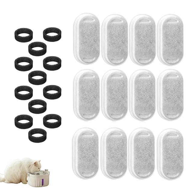 Filtro Fuente para Gatos, 12 Unidades de Filtros de Agua para Fuentes para Gatos