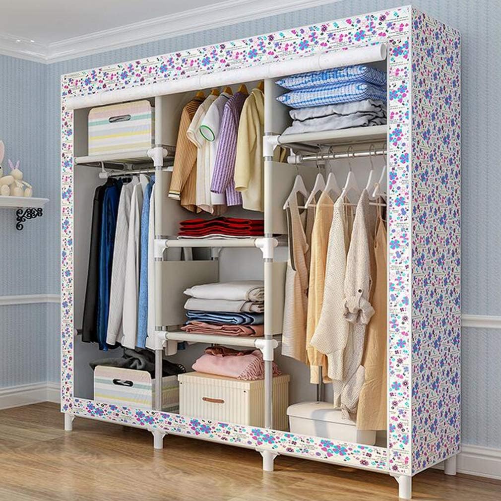 Cloth Wardrobe Clothes Closet, Portable Closet Wardrobe Storage Closet Standing Closet Fabric Cabinet Portable Wardrobe,C_129X45X166CM