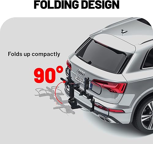 Miniatura 7 de Rockland - Portabicicletas para 2 bicicletas de neumáticos anchos de 5", apto para vehículos con enganche receptor de 2", soporta 200 libras,