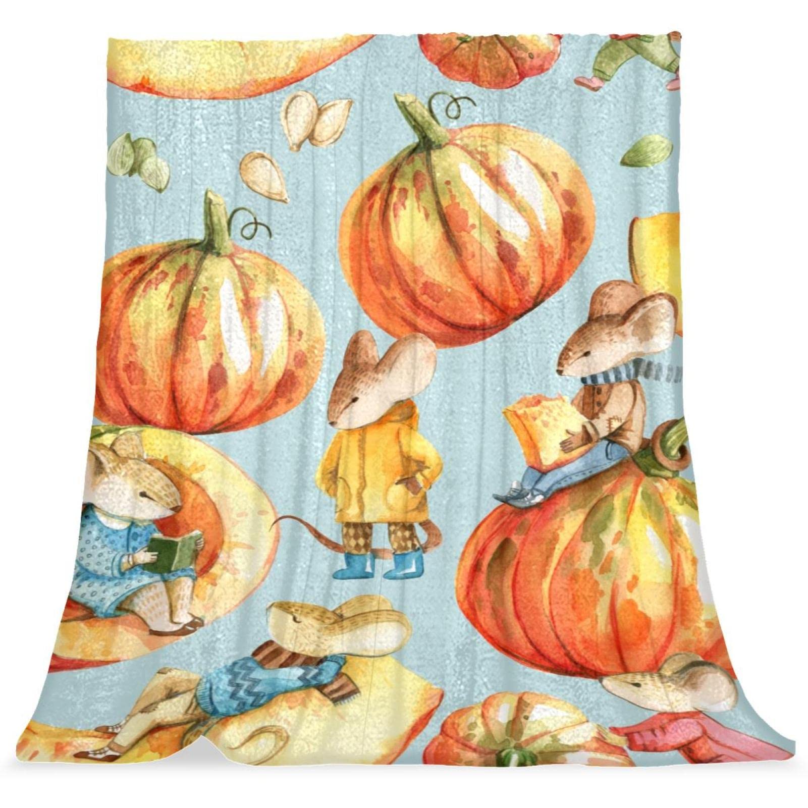 Couverture de lit moelleuse citrouille pour soirées cocooning enfants
