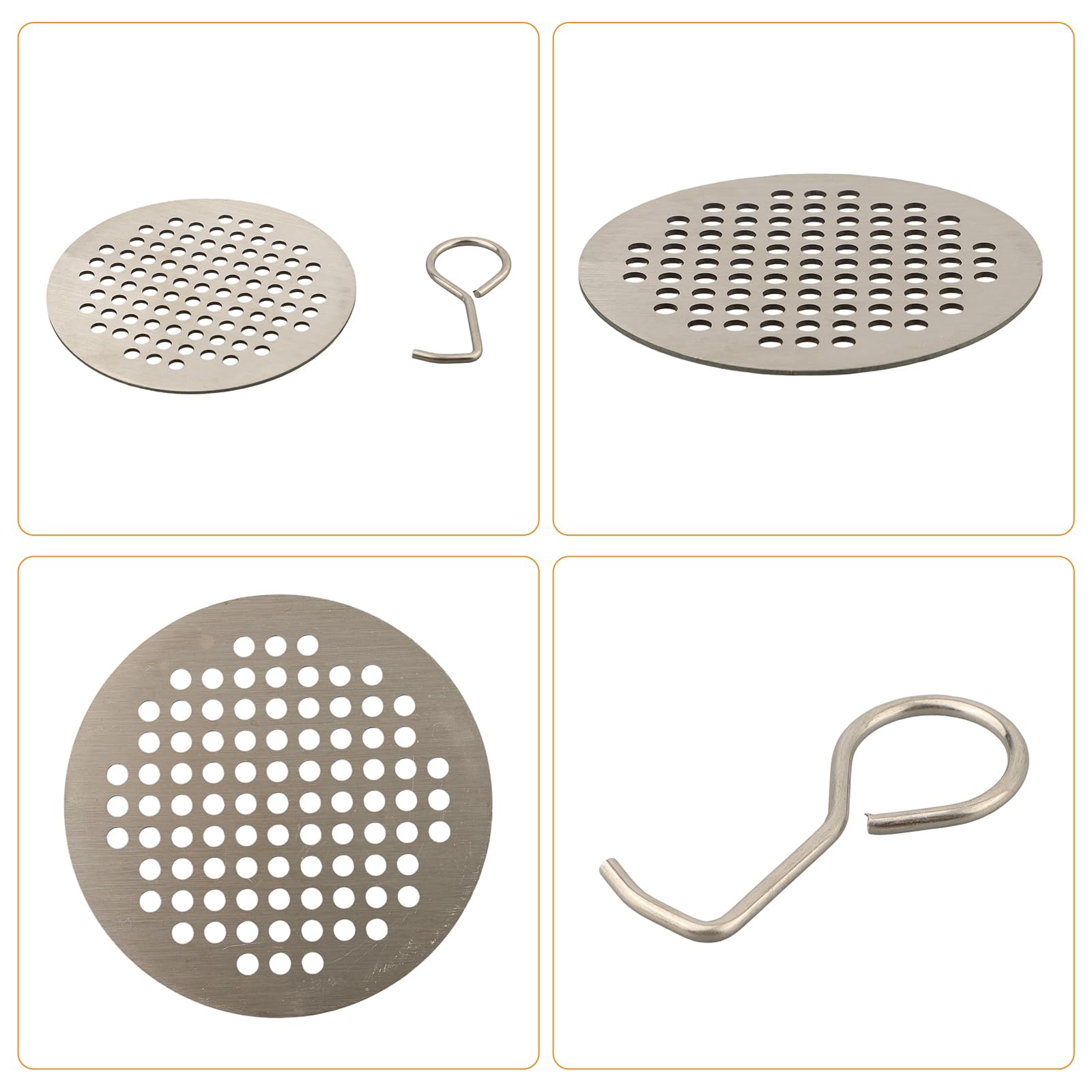 Sink Strainer, Stainless Steel Shower Sinks Strainer Drain Hair Filter Cover for Kitchen Bathroom Shower Bathtub Only Cover(8cm) - Image 4