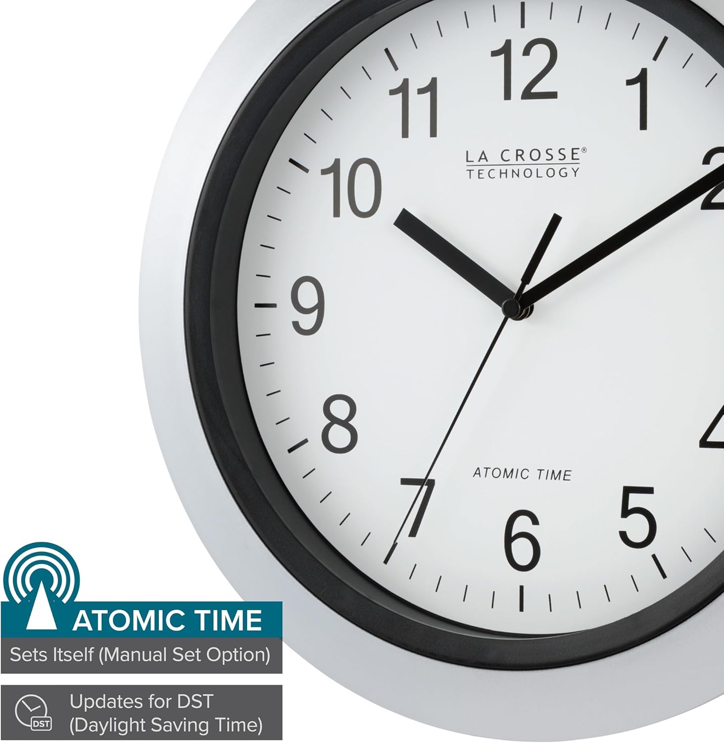 La Crosse Technology WT-3129S 12 Inch Atomic Analog Wall Clock